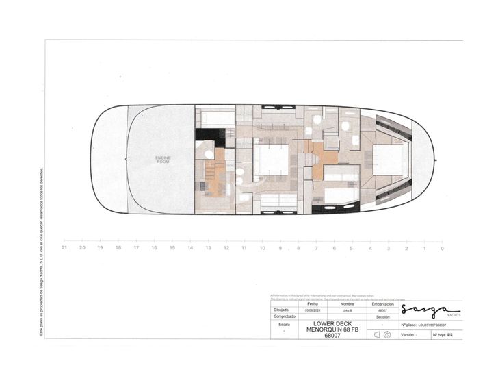 CLOUD 9 Sasga Menorquin 68 Flybridge - 9 layout CLOUD 9 Sasga Menorquin 68 Flybridge - 9 layout
