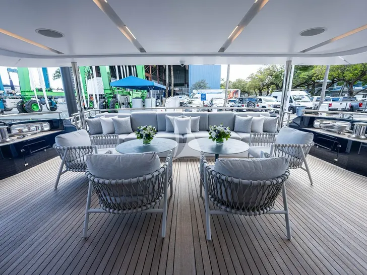 COFINA Benetti Classic Supreme 132 - main aft deck lounge COFINA Benetti Classic Supreme 132 - main aft deck lounge