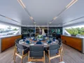 COFINA Benetti Classic Supreme 132 - sky deck aft dining area COFINA Benetti Classic Supreme 132 - sky deck aft dining area
