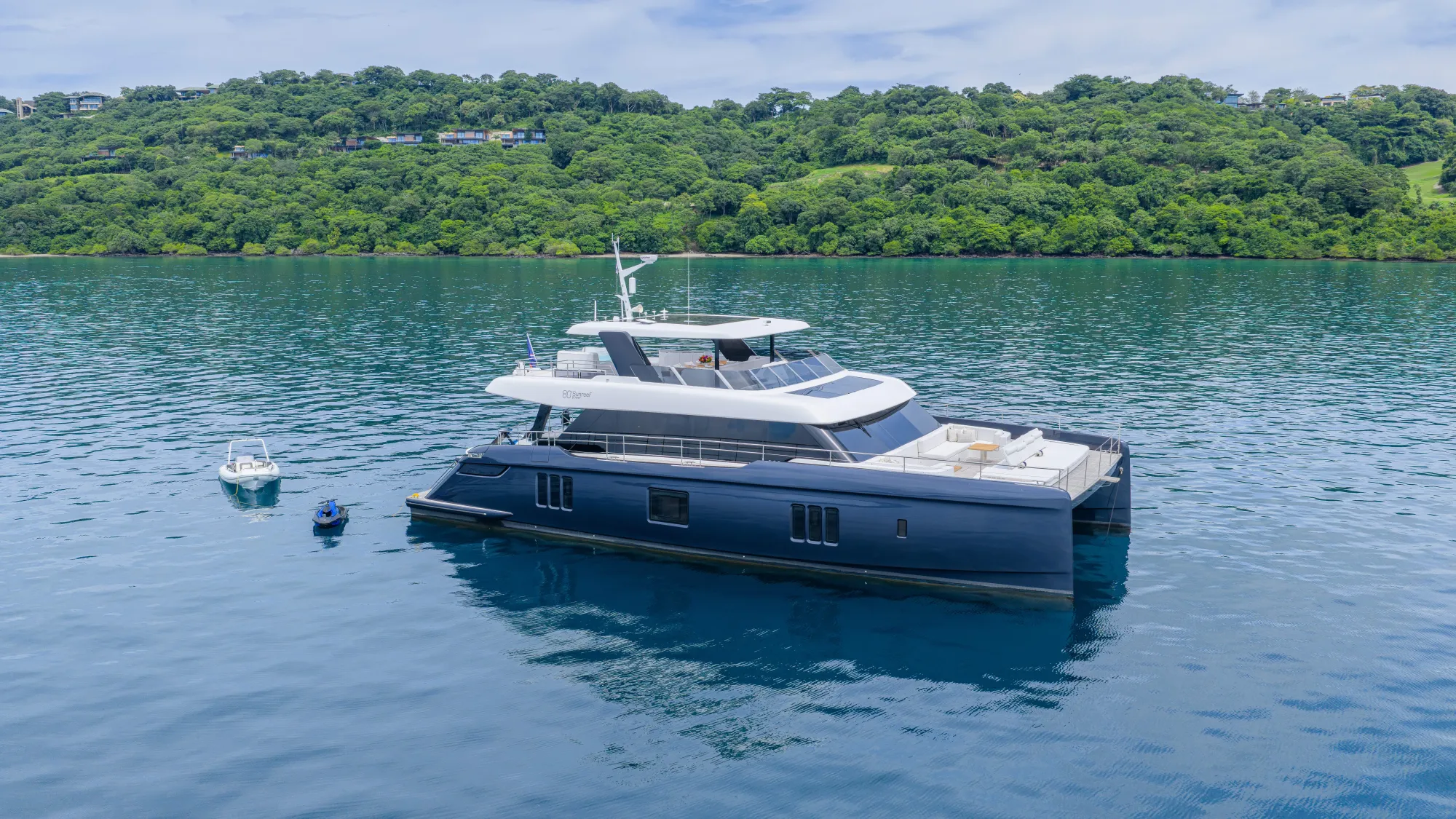 COLIBRI Sunreef 80 Power - anchored with the water toys