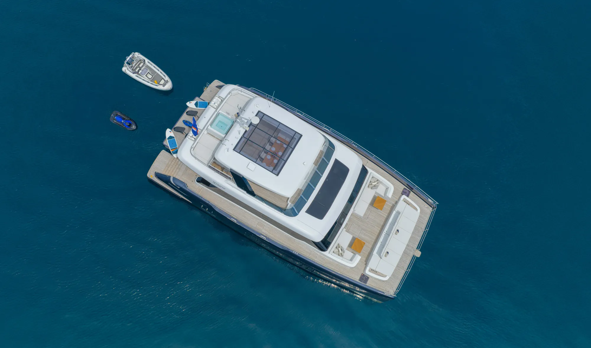 COLIBRI Sunreef 80 Power - top aerial shot