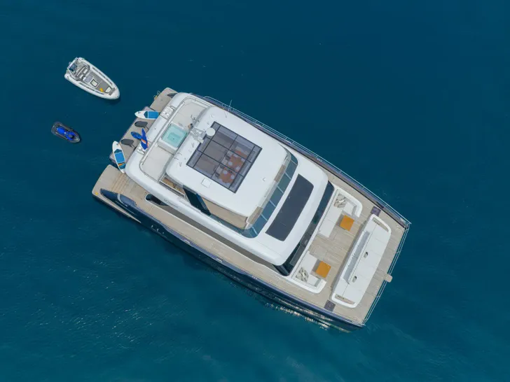 COLIBRI Sunreef 80 Power - top aerial shot COLIBRI Sunreef 80 Power - top aerial shot