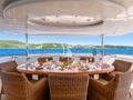 CONTE STEFANI Horizon 35m - aft deck alfresco dining area CONTE STEFANI Horizon 35m - aft deck alfresco dining area