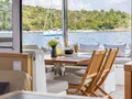 COOL BREEZE Lagoon 560 - aft alfresco dining area COOL BREEZE Lagoon 560 - aft alfresco dining area