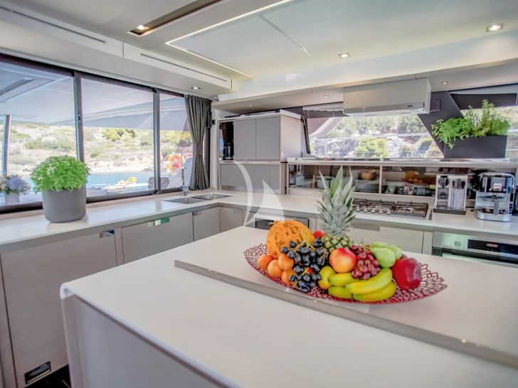CORE Fountaine Pajot Power 67 - galley close up view CORE Fountaine Pajot Power 67 - galley close up view