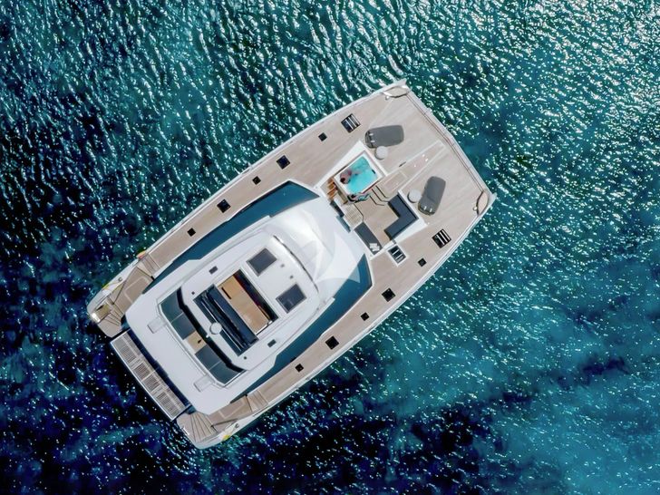 CORE Fountaine Pajot Power 67 - top aerial shot CORE Fountaine Pajot Power 67 - top aerial shot