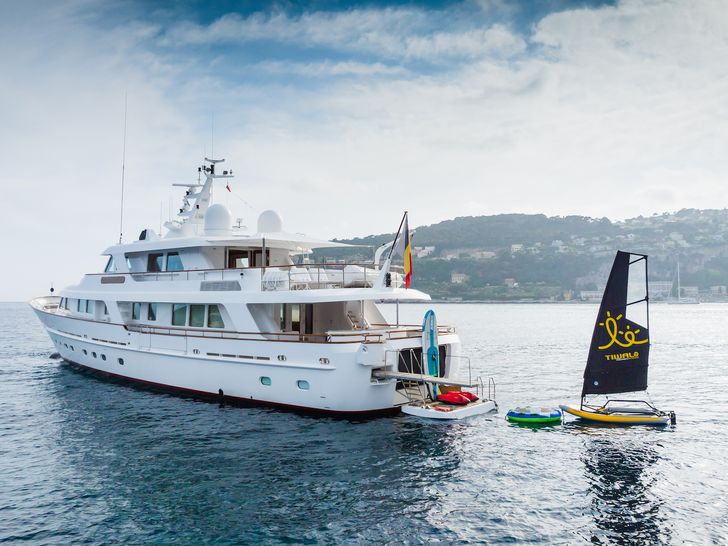 CORNELIA RMK Marine 34m - anchored with the water toys CORNELIA RMK Marine 34m - anchored with the water toys