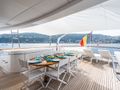 CORNELIA RMK Marine 34m - sundeck alfresco dining set up CORNELIA RMK Marine 34m - sundeck alfresco dining set up