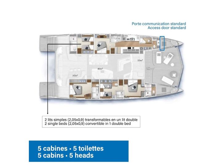 CRAZY HORSE Lagoon 78 - cabin layout CRAZY HORSE Lagoon 78 - cabin layout