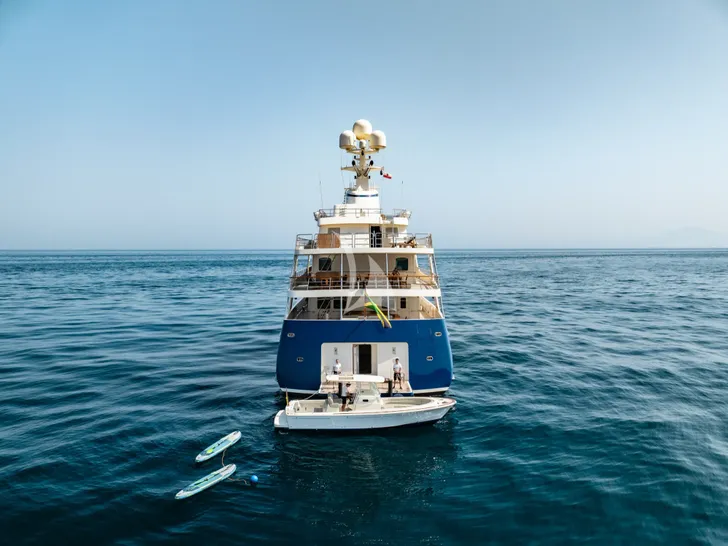 CUPANI Royal Denship 63m - aft shot with the water toys CUPANI Royal Denship 63m - aft shot with the water toys