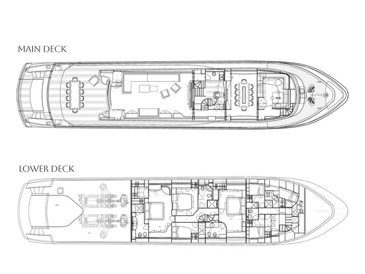 CYNTHIA Maiora 35 DP - cabin and main deck layout CYNTHIA Maiora 35 DP - cabin and main deck layout