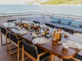 CYNTHIA Maiora 35 DP - main aft deck alfresco dining area CYNTHIA Maiora 35 DP - main aft deck alfresco dining area