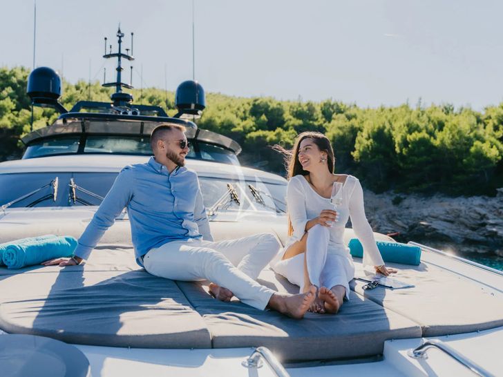 CYNTHIA Maiora 35 DP - romantic wine date on the foredeck CYNTHIA Maiora 35 DP - romantic wine date on the foredeck