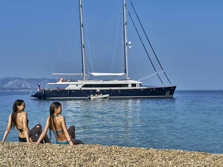 DALMATINO Custom Motor Sailer 43m - anchored DALMATINO Custom Motor Sailer 43m - anchored