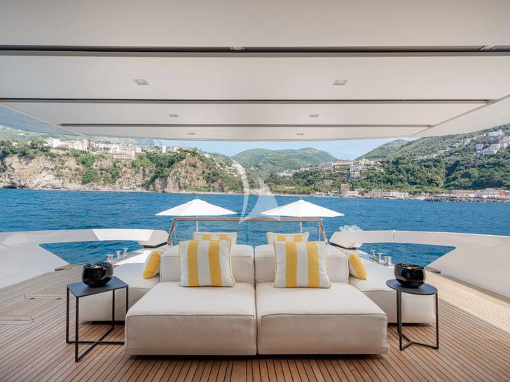 DANIDA Sanlorenzo SX88 - aft lounging area DANIDA Sanlorenzo SX88 - aft lounging area