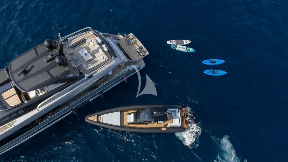 Charter Yacht DARK HORSE - Riva 100 Corsaro - 5 Cabins - Olbia - Porto Cervo - La Maddalena - Sardinia - Italy