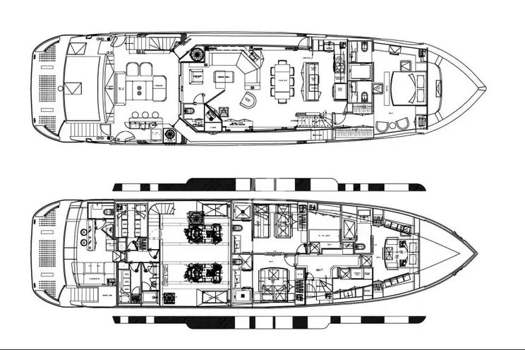 Layout for DAY ONE Hargrave Compass C92 - lower decks layout