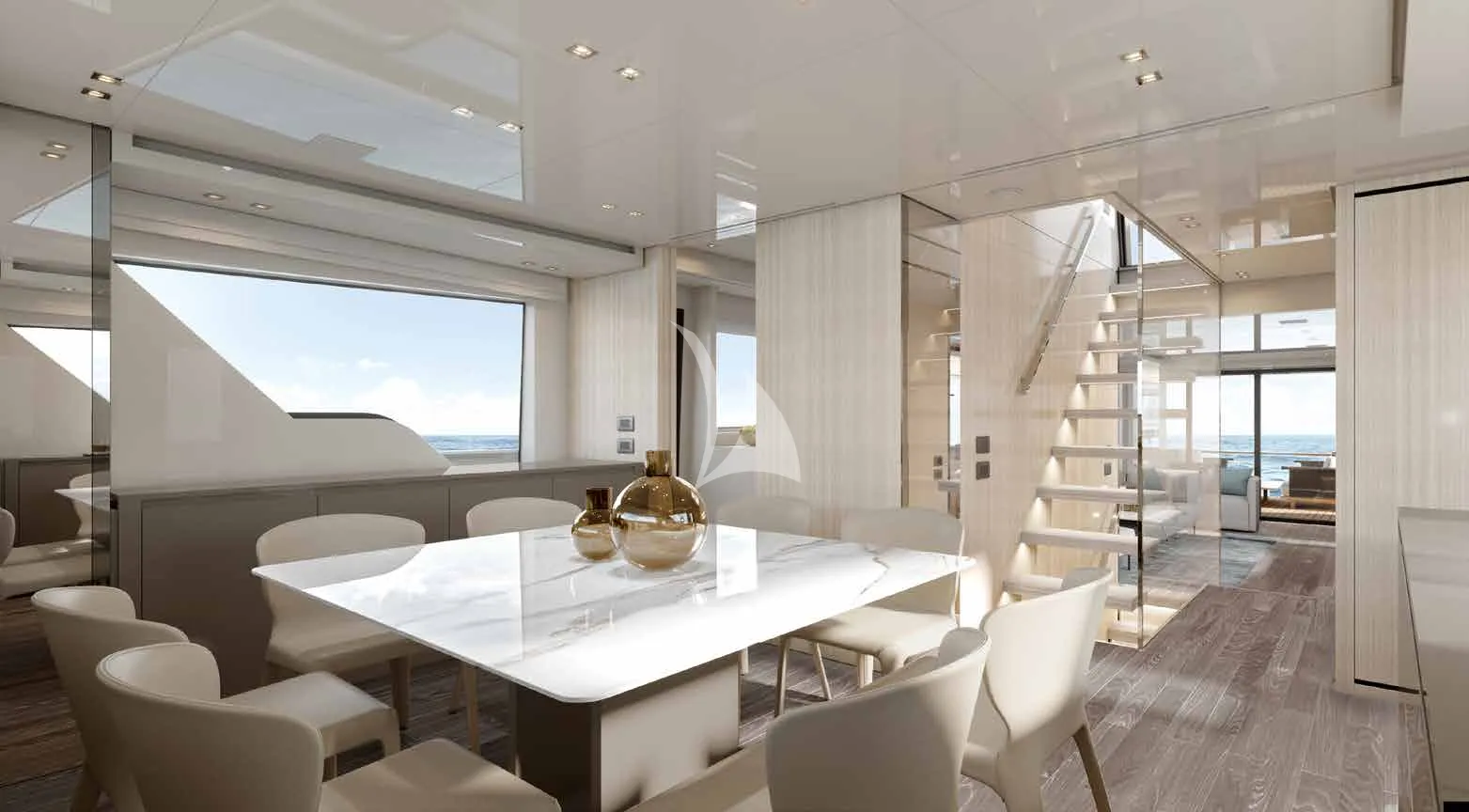 DELLAGRAZIA Sanlorenzo SX88 - main dining area