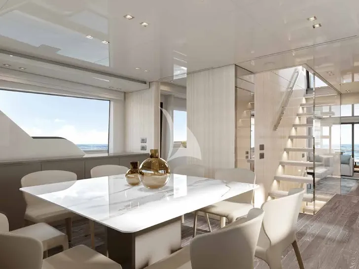 DELLAGRAZIA Sanlorenzo SX88 - main dining area DELLAGRAZIA Sanlorenzo SX88 - main dining area