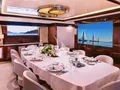 DILARA Benetti 59m - main dining area with an LED TV DILARA Benetti 59m - main dining area with an LED TV