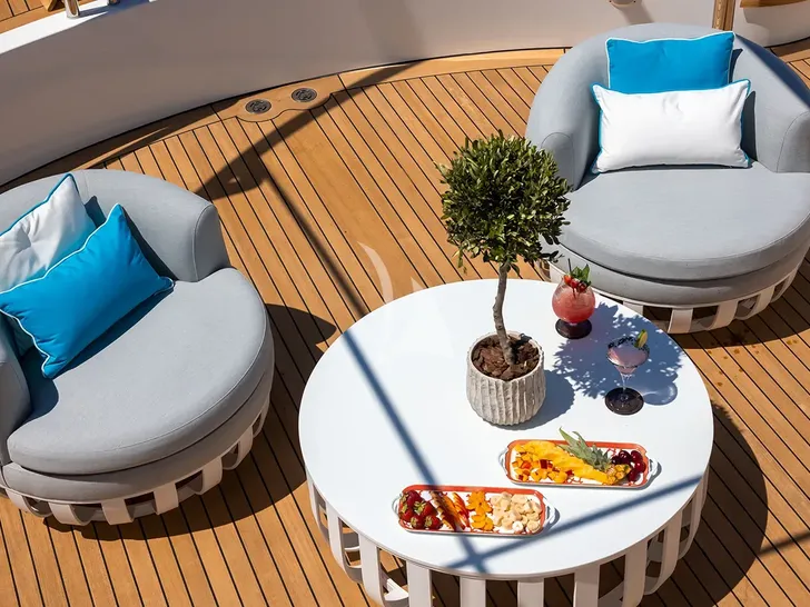 DILARA Benetti 59m - sundeck tea area DILARA Benetti 59m - sundeck tea area