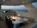 DON CIRO Benetti SD105 - flybridge alfresco dining set up DON CIRO Benetti SD105 - flybridge alfresco dining set up