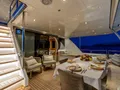 DON MICHELE C Boats 27m - main aft deck alfresco dinner set up DON MICHELE C Boats 27m - main aft deck alfresco dinner set up