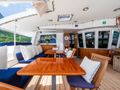 DOUCE FRANCE Alu Marine 42m - aft deck dining area DOUCE FRANCE Alu Marine 42m - aft deck dining area