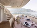 DUBAI Maiora 24m aft deck dining area DUBAI Maiora 24m aft deck dining area