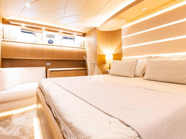 DUBAI Maiora 24m master cabin bed and seating area DUBAI Maiora 24m master cabin bed and seating area