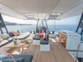 DOLCE VITA III Fountaine Pajot Samana 59 - flybridge dining lounge DOLCE VITA III Fountaine Pajot Samana 59 - flybridge dining lounge