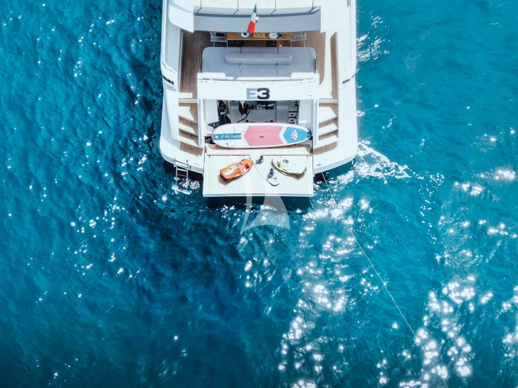 E3 Ferretti 850 swimming platform with water toys E3 Ferretti 850 swimming platform with water toys