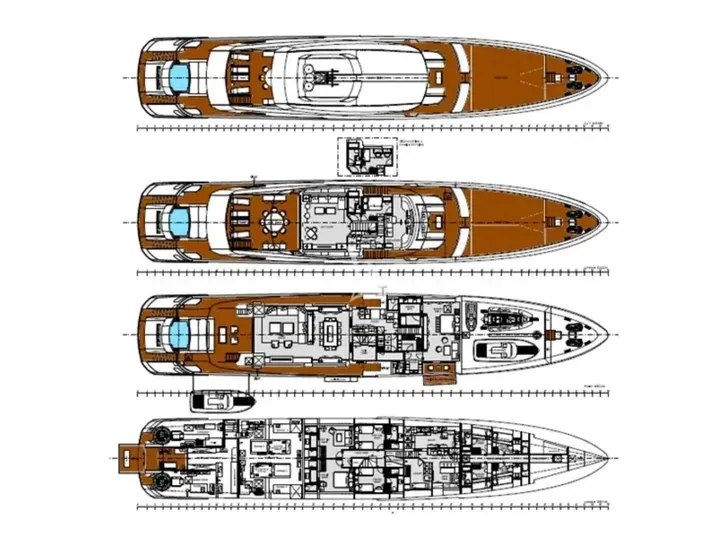 ENDEAVOUR II Rossinavi 50m - deck and cabin layout ENDEAVOUR II Rossinavi 50m - deck and cabin layout