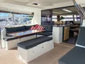 ECSTACY Fountain Pajot Saona 47 - aft deck alfresco dining area ECSTACY Fountain Pajot Saona 47 - aft deck alfresco dining area