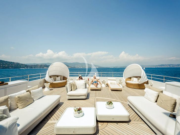 ELENI CBI Navi 50m - sundeck aft lounge and sunbeds ELENI CBI Navi 50m - sundeck aft lounge and sunbeds