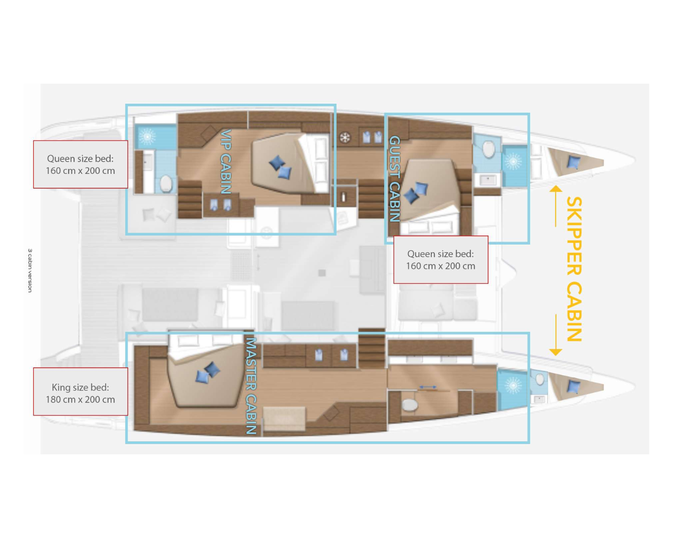 Layout for EMERALD GEMINI Lagoon 52 OV - layout
