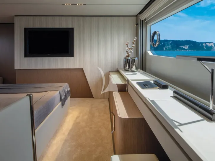 ERMETE Ferretti 720 - master cabin vanity and work area ERMETE Ferretti 720 - master cabin vanity and work area