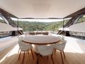 EROLIA Custom Line 120 - flybridge dining area EROLIA Custom Line 120 - flybridge dining area