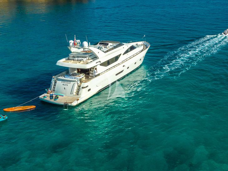 ESSOESS Alalunga 78 - anchored with the water toys ESSOESS Alalunga 78 - anchored with the water toys
