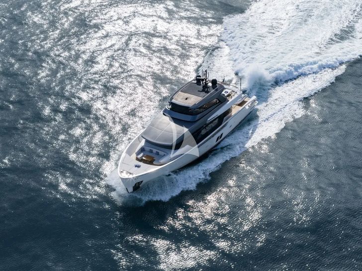ESTIA Sanlorenzo SX88 - cruising aerial shot ESTIA Sanlorenzo SX88 - cruising aerial shot