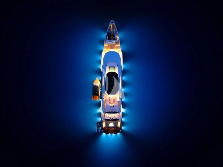 ETERNAL SPARK Bilgin 163 I - top aerial shot at night ETERNAL SPARK Bilgin 163 I - top aerial shot at night