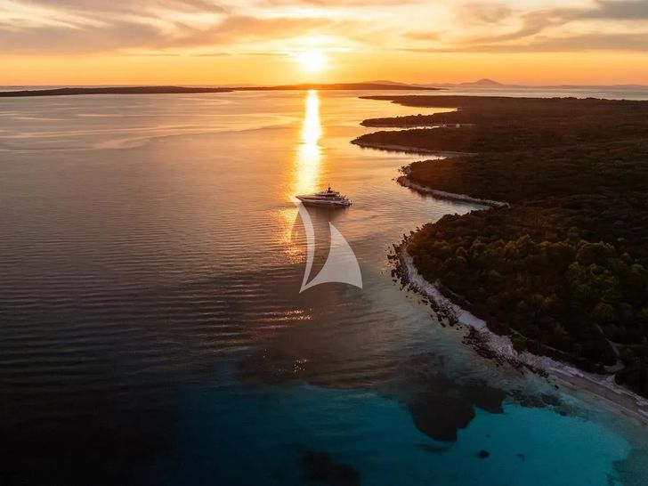 EVA4EVA Mangusta Oceano 44m - drone shot under the sunset EVA4EVA Mangusta Oceano 44m - drone shot under the sunset