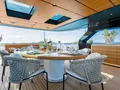 EVA4EVA Mangusta Oceano 44m - sundeck alfresco dining area EVA4EVA Mangusta Oceano 44m - sundeck alfresco dining area
