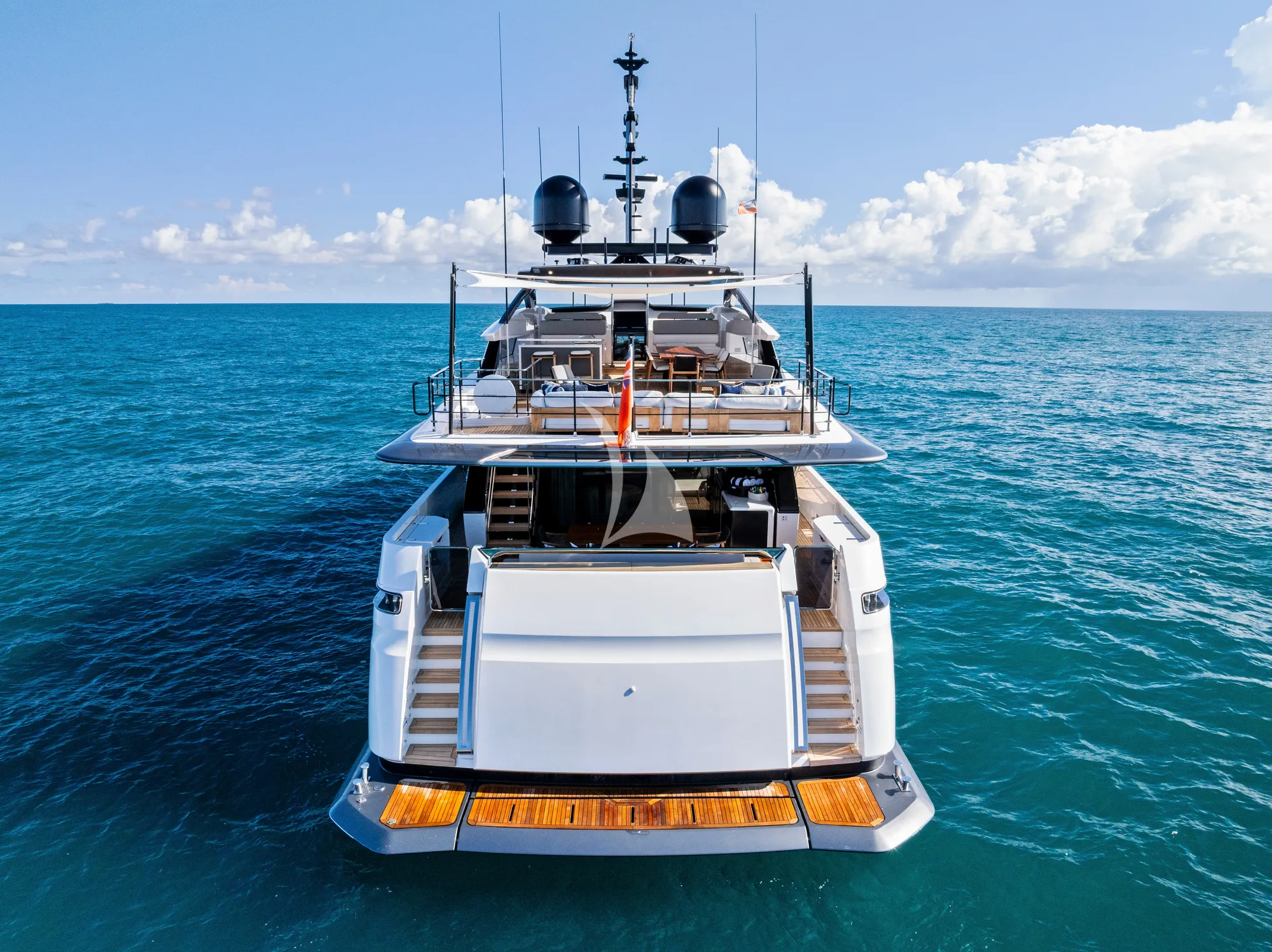 EVEXIAS I Ferretti Custom Line 106 - aft deck view