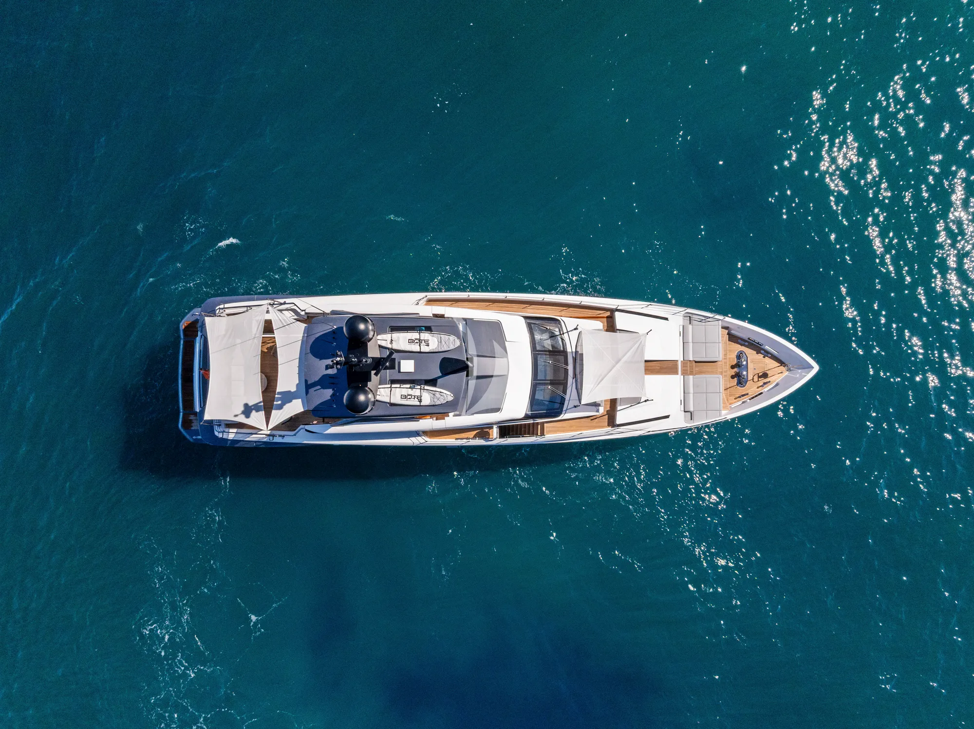 EVEXIAS I Ferretti Custom Line 106 - top aerial shot