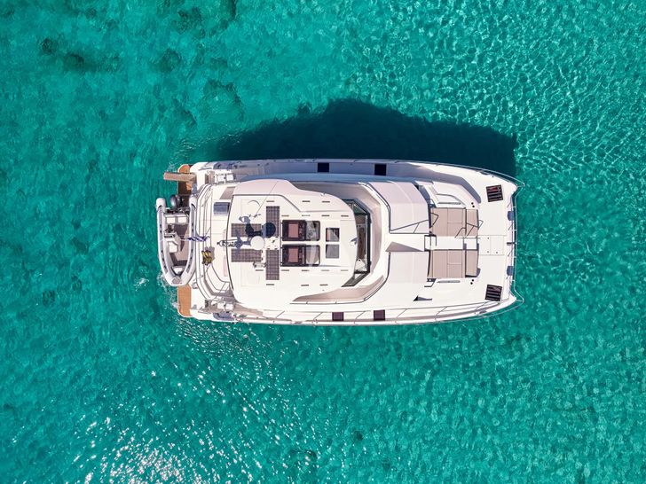 EXPLORION Aquila 54 - top aerial shot anchored EXPLORION Aquila 54 - top aerial shot anchored