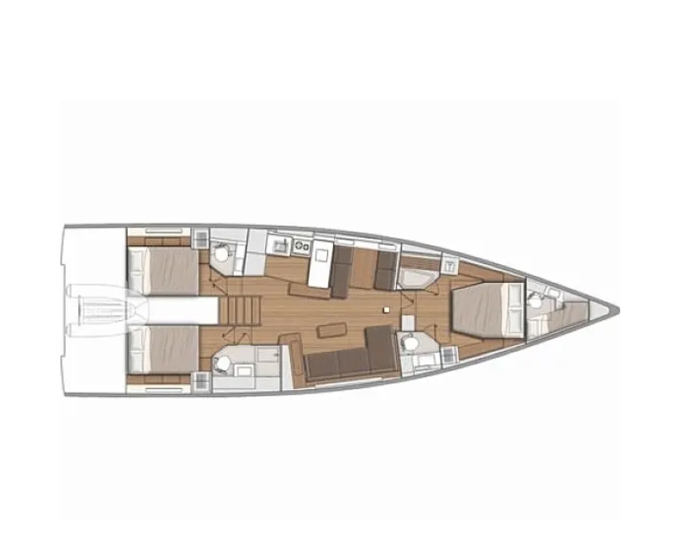 Layout for EXTRA MILE Beneteau First 53 - cabin layout