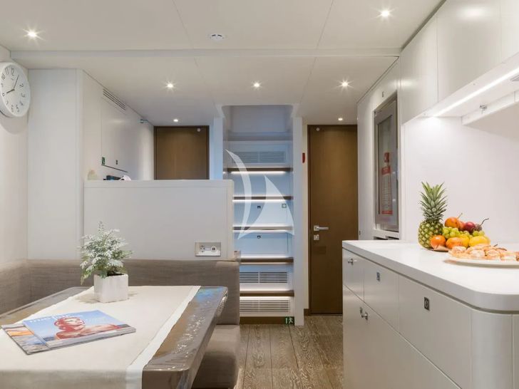 FANCY Nautor's Swan 108 - galley with dining area FANCY Nautor's Swan 108 - galley with dining area