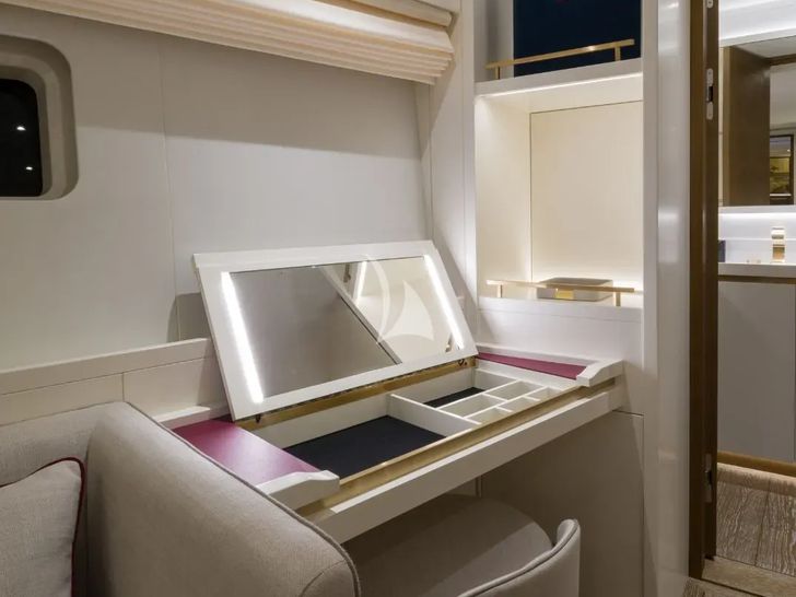 FANCY Nautor's Swan 108 master cabin vanity area