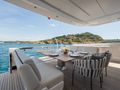 FAST Ferretti 860 - main aft deck alfresco dining area FAST Ferretti 860 - main aft deck alfresco dining area